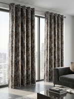 Rideaux occultants jacquard texturés en marbre de luxe DaiRui, bleu marine argenté métallisé, avec œillets, pour salon