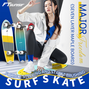 Surfboard de route professionnel, surfskate complet personnalisé, haute vitesse, forme de cruiser à rocker unique, roulements Abec-11, skateboard - Product Image 1