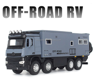 1:24 Miniature RV modèle de voiture kit objets de collection alliage voiture jouets retirer simulation voiture jouet avec moto