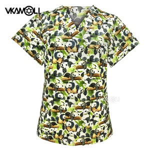 Blouses médicales imprimées <span class=keywords><strong>Panda</strong></span>, uniformes de travail pour femmes et hommes, vêtements d'allaitement, vêtements dentaires, hauts de travail pour hôpitaux et cliniques dentaires - Product Image 1