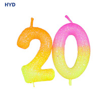 Velas de Cumpleaños Súper Brillantes 2026, Adornos para Pastel, Impresionantes con Degradado Multicolor, Tema ROMANTICO, Material de Cera, para Acción de Gracias y Pascua
