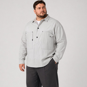Herenshirt, tactisch, functioneel, lange mouwen, knoopsluiting, effen, casual, grote maten, plus size, oversized, relaxed fit, 6XL, 7XL - Product Image 2