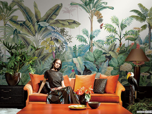 Papier peint de haute qualité de style forêt tropicale Papier peint de <span class=keywords><strong>jungle</strong></span> vibrant Ensemble avec papier peint d'oiseaux et de plantes tropicales - Product Image 2