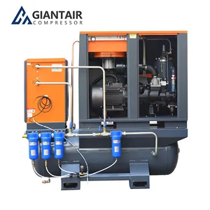 GIANTAIR Hot Sale 15bar 16bar VSD Industrial Air Screw Compressor 7.5kw 11kw 15kw With Touch Screen PLC