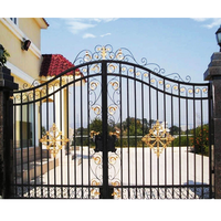 Conception de porte principale de fantaisie en fer forgé antique de luxe Porte d'allée Design de jardin Porte en acier à vendre
