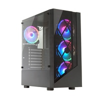 Boîtier de PC Gamer MATX JNP-CR15, Gabinete Gamer Micro ATX, Boîtier PC avec fenêtre en acrylique