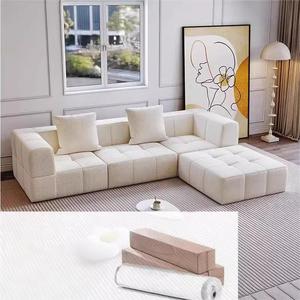 Vacuum Compressed Reclining L-Shape Modular Set Convertible Modern Design Fabric <b>Cover</b> Sponge Filling Made Guangdong - Product Image 2