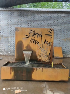 Outdoor <b>Garden</b> Backyard Water Feature Decoration <b>Waterfall</b> Corten Steel Water Fountain - Product Image 6