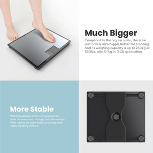 ट्रांसस्टेक नए 250 किलोग्राम बड़े क्षमता वाले होम फ्लोर बाथरूम स्केल डिजिटल बॉडी वजन घटाने - Product Image 3