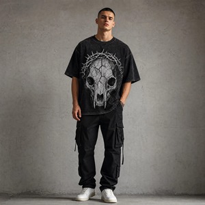 T-shirt da uomo YOUMEI a maniche corte con stampa tie-dye effetto fiamma, 100% <span class=keywords><strong>cotone</strong></span>, alta qualità, personalizzabile, anti-piega - Product Image 4