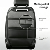Organisateur de siège arrière de voiture en PU, grande capacité, sac de siège arrière avec fermeture éclair, résistant aux chocs, à la saleté et à l'eau, portable et confortable
