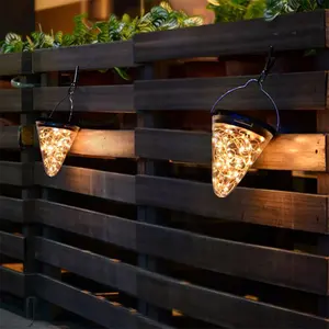 Großhandel Günstiger Preis IP65 Wasserdichte Nacht lampe Kegelförmige Led Star Fairy String Solar Dekorative Pendel leuchten für den Garten