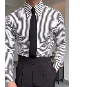<span class=keywords><strong>Chemise</strong></span> Polo <span class=keywords><strong>Homme</strong></span> Rétro Élégante à Rayures Bulles <span class=keywords><strong>en</strong></span> <span class=keywords><strong>Coton</strong></span> Popeline <span class=keywords><strong>Gaze</strong></span>, Décontractée et Polyvalente, Anti-Boulochage - Product Image 1