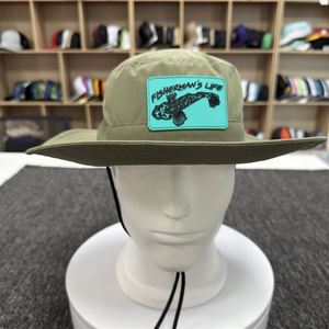 Sombrero de pescador de nailon para exteriores con logotipo personalizado y protección UV, gorra impermeable para senderismo, ala ancha, estilo pescador, cuerda - Product Image 2