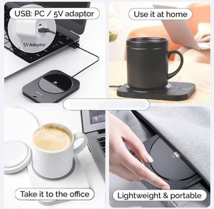 Calentador de Tazas de Café Cerámico Termostático Personalizado OEM, Capacidad de 350 ml, Regalo Empresarial, Cargador Inalámbrico para Teléfono Móvil - Product Image 5