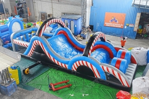 Parcours d'obstacles gonflable Lilytoys à pois colorés en PVC, grand parcours ondulé, jeu d'aventure pour enfants, événements en plein air - Product Image 5