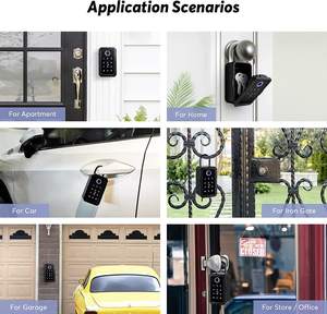 Boîte de rangement de clés numérique étanche pour l'extérieur, serrure à empreintes digitales, bois, acier, aluminium, porte en verre, clé électronique partageable via l'application TTLock Cloud - Product Image 6