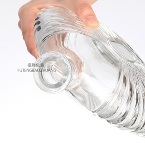 Botol kaca anggur merah 750ml desain baru datar persegi panjang pelanggan XO Brandy wiski Rum botol Gin dengan segel gabus - Product Image 6