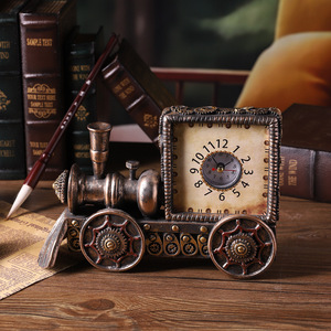 Horloge de locomotive antique Mystic Arts, artisanat en résine, style européen, décoration d'intérieur, cadeau - Product Image 3