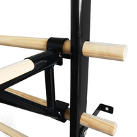 Escalera sueca multifuncional ajustable y portátil, barra de dominadas de madera, barras paralelas horizontales montadas en la pared, equipo de fitness de madera