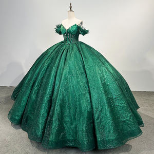 Зеленое вечернее платье макси для выпускного, квинсеаньеры и торжественных мероприятий в Мексике, элегантные свадебные и выпускные платья для девушек - Product Image 2