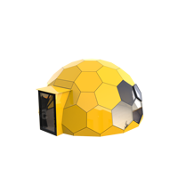 Dôme géodésique hexagonal pour jardin extérieur, chambre bulle étoilée, serre étanche, véranda en verre trempé et alliage d'aluminium