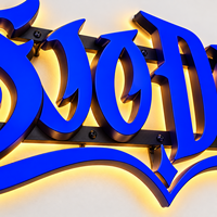 Enseigne décorative 3D personnalisée avec lettres rétroéclairées, plaque lumineuse en forme d'halo, signalétique extérieure pour devanture de magasin