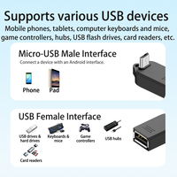 Adaptateur Micro OTG USB 2.0, connecteur Micro-USB mâle vers USB-A femelle, prend en charge le lecteur de carte de disque Flash pour les appareils Android Micro USB