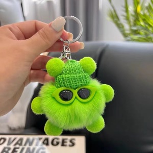 Dễ Thương Thiết Kế Mềm Sang Trọng Keychain Trẻ Em Túi Xe Quyến Rũ Mặt Dây Chuyền Có Một Con Thỏ Lông Phim Hoạt Hình Búp Bê Và Nhỏ Than Bóng Keyholder - Product Image 4