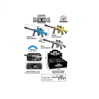 6 unids/caja pistola de juguete fundida a presión niños divertido juego juguete modelo de aleación