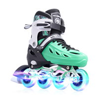PAPAISON Nouveau design de patins à roulettes lumineux 4 roues en PU Taille réglable Patins à roulettes de haute qualité pour enfants et adultes