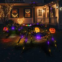 Decoración de Halloween con Araña, Juguete Espeluznante con Telaraña Grande, Accesorio para Interiores y Exteriores, para Jardín, Patio, Hogar, Fiesta, Casa Embrujada