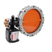 Vanne papillon électrique pour poudre gazeuse, corps en alliage d'aluminium, disque en acier inoxydable, à simple bride, DN100-DN400, pour la gestion des poussières de silo à ciment