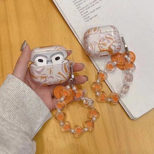 Housse de protection antidérapante en TPU souple de conception <span class=keywords><strong>orange</strong></span> mignonne pour <span class=keywords><strong>airpods</strong></span> 4 étui pour <span class=keywords><strong>Airpods</strong></span> <span class=keywords><strong>Pro</strong></span> 3 2 1 avec pendentif - Product Image 1