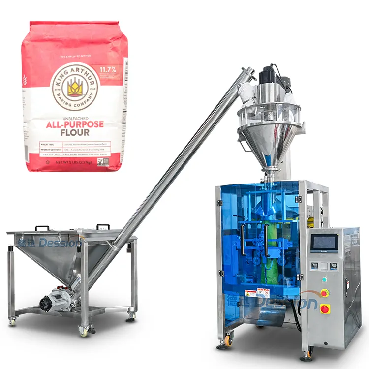 Máquina automática de envasado de harina de trigo en polvo, empaquetadora de bolsas de papel, 250G, 1KG, 2KG