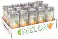 Fabrication sous contrat de boisson pétillante aromatisée au melon, canette PET 350 ml, étiquette personnalisée, votre propre marque, distributeur recherché