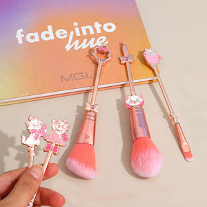 2025 nouveau 5 pièces or Rose dessin animé Marie chat maquillage pinceau ensemble pour filles exquis métal ombre à paupières pinceau poudre brosse - Product Image 5