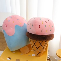 Coussin en peluche en forme de cornet de crème glacée, doux, tendance, avec rembourrage en coton PP