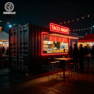 ร้านอาหารเคลื่อนที่หรูหราพร้อมเคาน์เตอร์อาหารสแตนเลส  รูปแบบตกแต่งตามสั่ง  คาเฟ่คอนเทนเนอร์ - Product Image 3