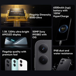 POCO X8 Pro 5G รุ่นทั่วโลก ซีพียู Dimensity 8500-Ultra หน้าจอ AMOLED ขนาด 6.59 นิ้ว ความละเอียด 1.5K 120Hz สว่างพิเศษ ระบบปฏิบัติการ Xiaomi HyperOS 3 - Product Image 3