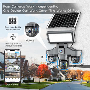 Cámara de Seguridad Solar V380 Pro 8MP 4G para Exteriores, 4 Lentes, 4 Pantallas, PTZ CCTV con Seguimiento Humano por IA, IP66 Impermeable, CE/RoHS - Product Image 3