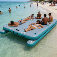 Hailebao - Ski nautique gonflable portable - Matériel PVC - 300x200x15cm - Tapis flottant pour bateau