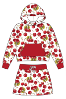 Nouveauté : Ensemble 2 pièces pour bébé fille à manches longues, imprimé personnalisé, sweat à capuche et mini-jupe pour enfants, ensemble confortable pour tous les jours