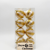 Boules de Noël en plastique personnalisées de haute qualité, résistantes aux chocs et aux UV, fabriquées à la machine, respectueuses de l'environnement, Jinyue
