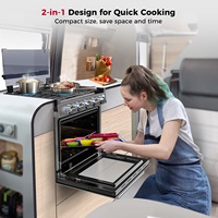 Four mural à convection intégré Junsky Electric 24 pouces 3200W 65L avec rôtissoire, porte en verre triple couche et minuterie numérique pour usage domestique