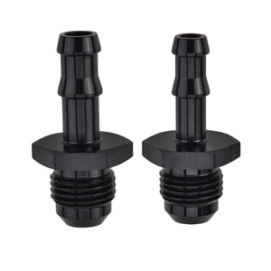 Adaptador de línea de combustible negro de aleación de aluminio con conexión de manguera de 3/8 pulgadas An6 para uso automotriz - Product Image 1