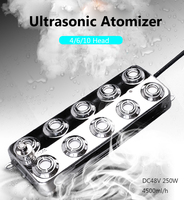 Humidificateur ultrasonique dc48 V 220V, brumisateur, avec alimentation électrique, 10 têtes, atomiseur, brumisateur, 5 Kg/H