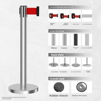 Poteau de Sécurité Rétractable en Acier Inoxydable pour Hôtels et Banques, Borne de Liaison en Acier Inoxydable, Poteau de Garde-Corps de Sécurité