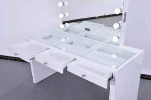 Tocador de maquillaje de vidrio acrílico de hotel doméstico de diseño de lujo de calidad estable con luz Led ajustable - Product Image 3