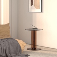 Table d'appoint moderne en acrylique personnalisée en usine, table ronde minimaliste, petite table de chevet pour salon, chambre, bureau